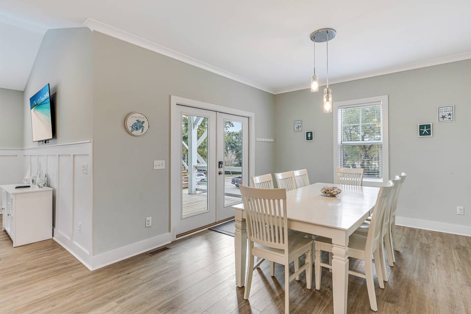 Dining area near the kitchen and living area.
