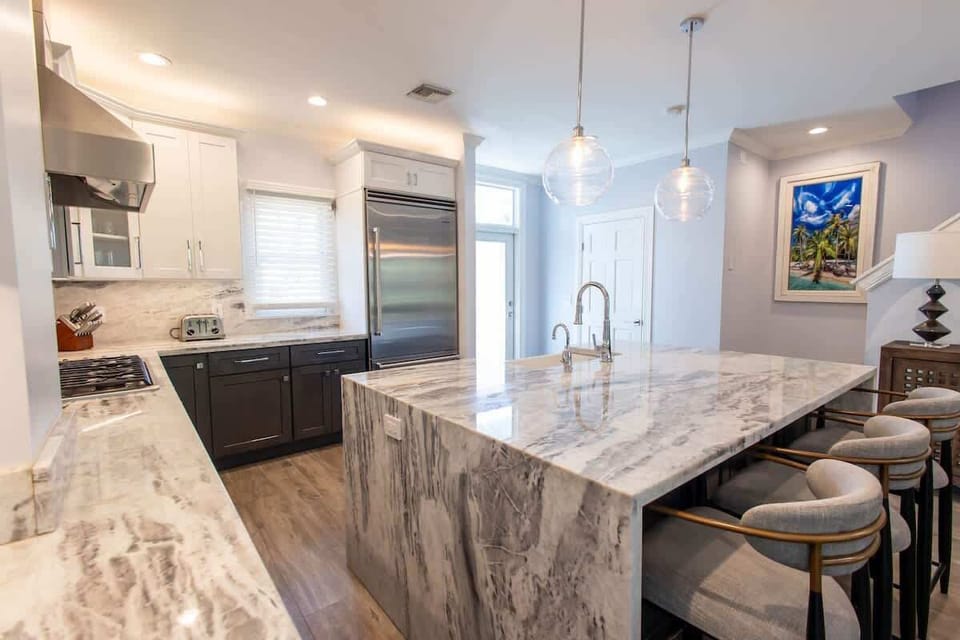 Gorgeous island in chef's kitchen