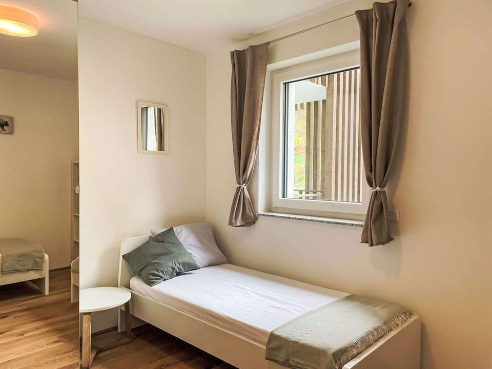 Interior Design, Floor, Furniture, Wall, Flooring, Wood, Bed, Bedroom, Room, Ceiling