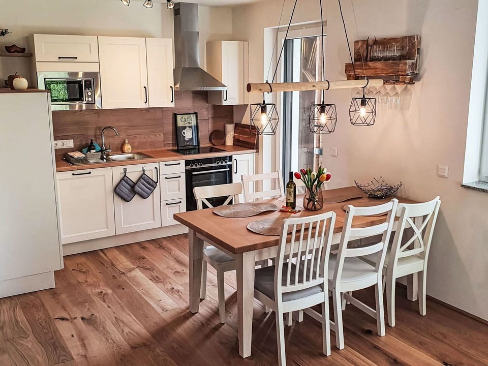 Furniture, Flooring, Interior Design, Wood, Chair, Floor, Kitchen & Dining Room Table, Kitchen, Wood Flooring, Dining Room