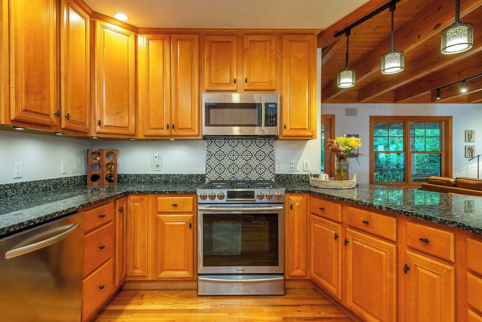 Spacious kitchen with gas range