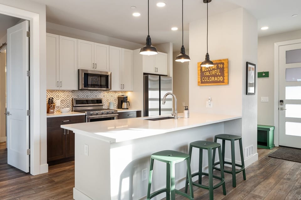 Kitchen Area with Island Seating for 3