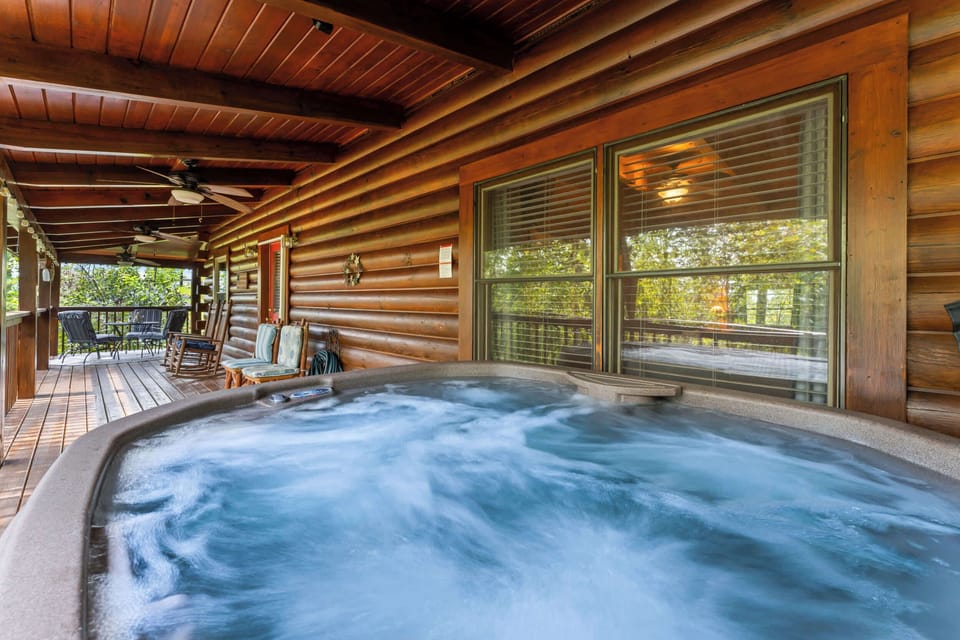 After a day of adventure, come back and recharge in your private hot tub on the deck.