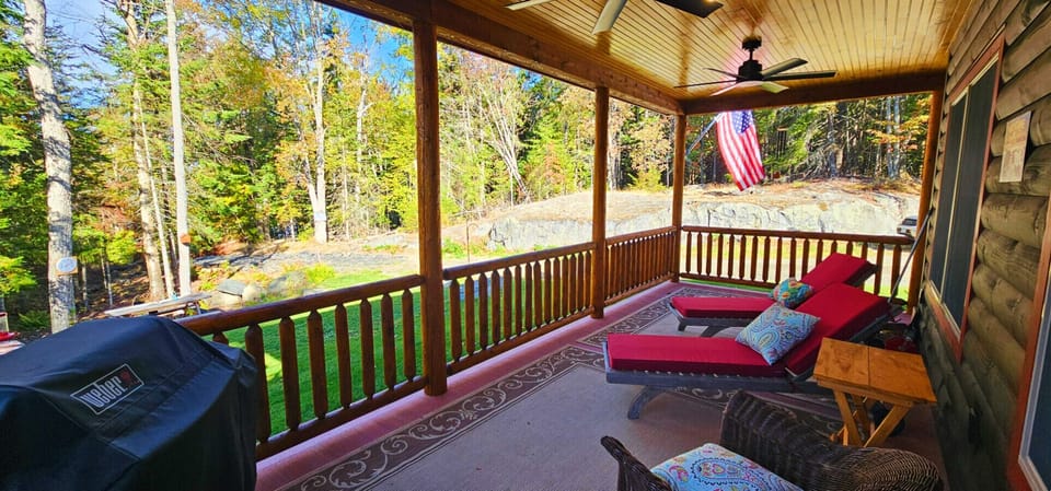 Relax on the covered porch with a view of nature