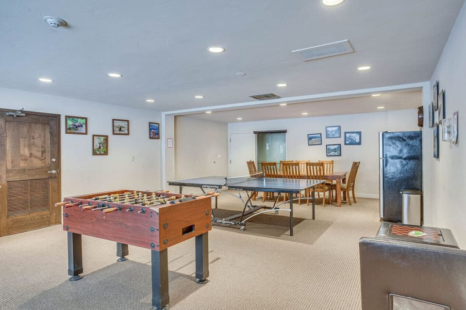 Challenge friends to ping pong or foosball upstairs