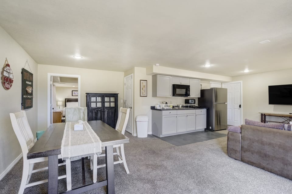 Downstairs, the fully finished basement adds even more living space with its own welcoming living room and kitchenette!