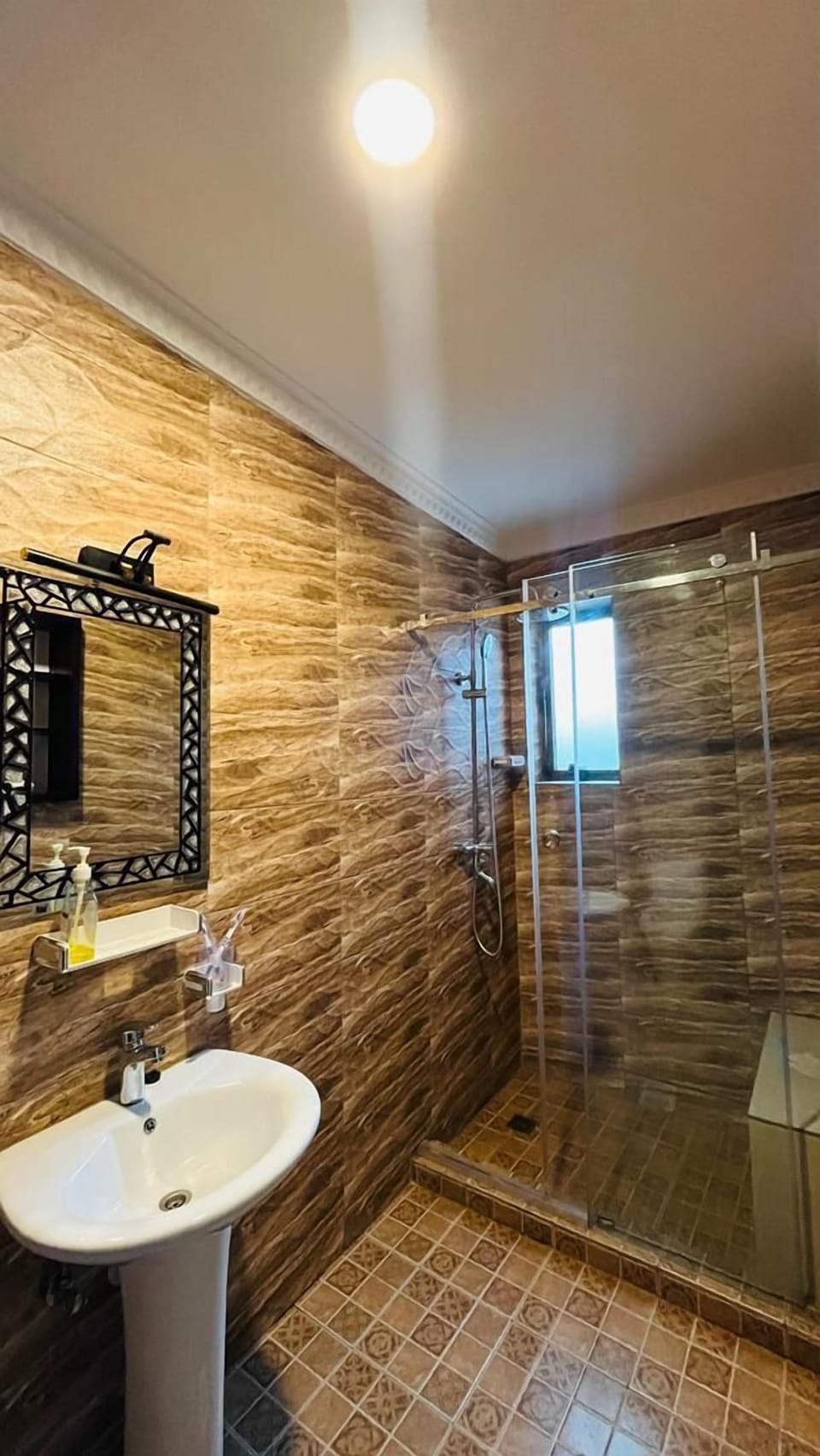 Separate tub and shower, eco-friendly toiletries, hair dryer, bathrobes