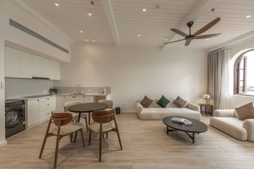 Deluxe Apartment, 1 Bedroom, Sea View | Living area | TV