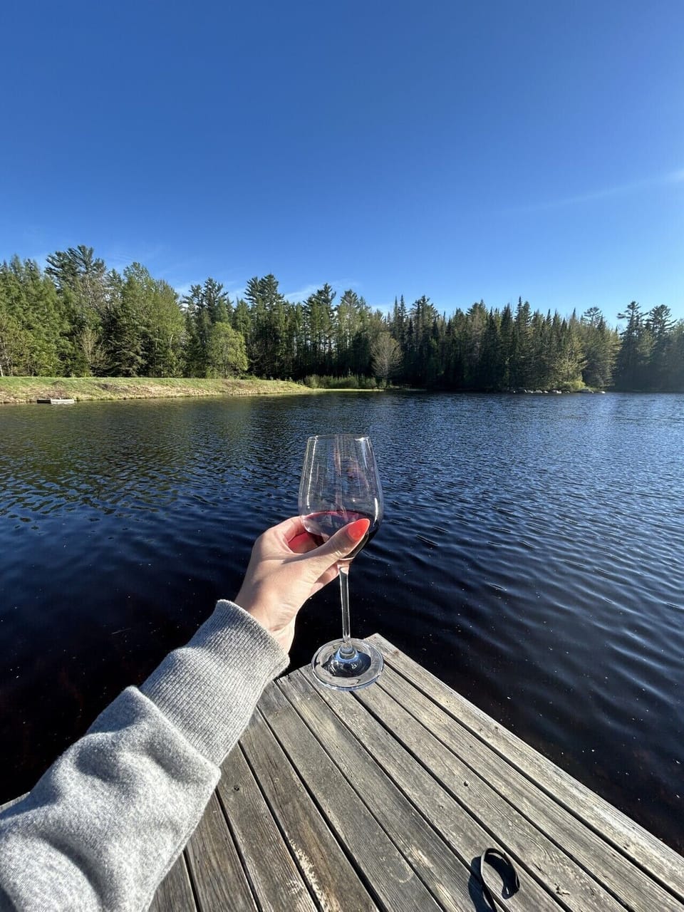 Your own private dock overlooking Faraway Pond with two kayaks provided for your use