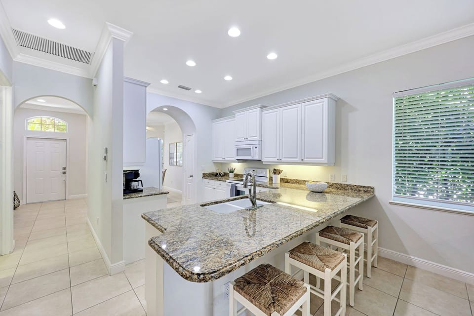 Fully equipped kitchen with generous counter space for vacation cooking and casual breakfasts