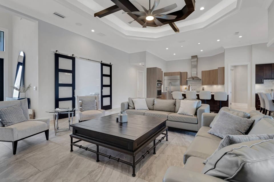 The main living area flows effortlessly - combining living, dining and kitchen in one wide open space.