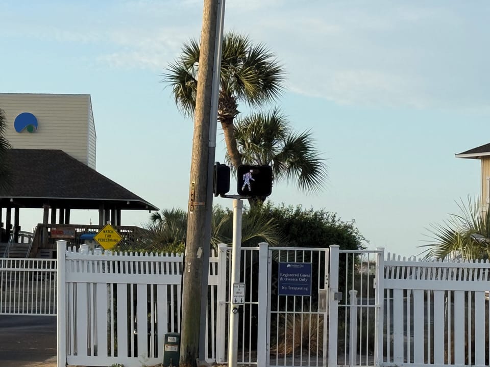 Pedestrian traffic light crossing at Gulf Shore Dr. This is NOT highway 98