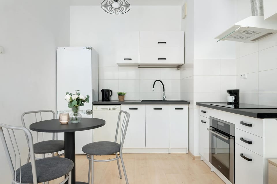 The kitchenette's practical layout maximizes space and functionality.