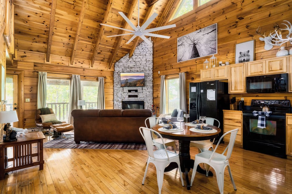 Open plan living space. 