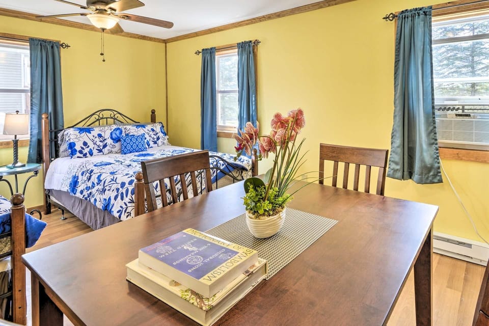 Enjoy the tasteful decor like the orchid centerpiece.