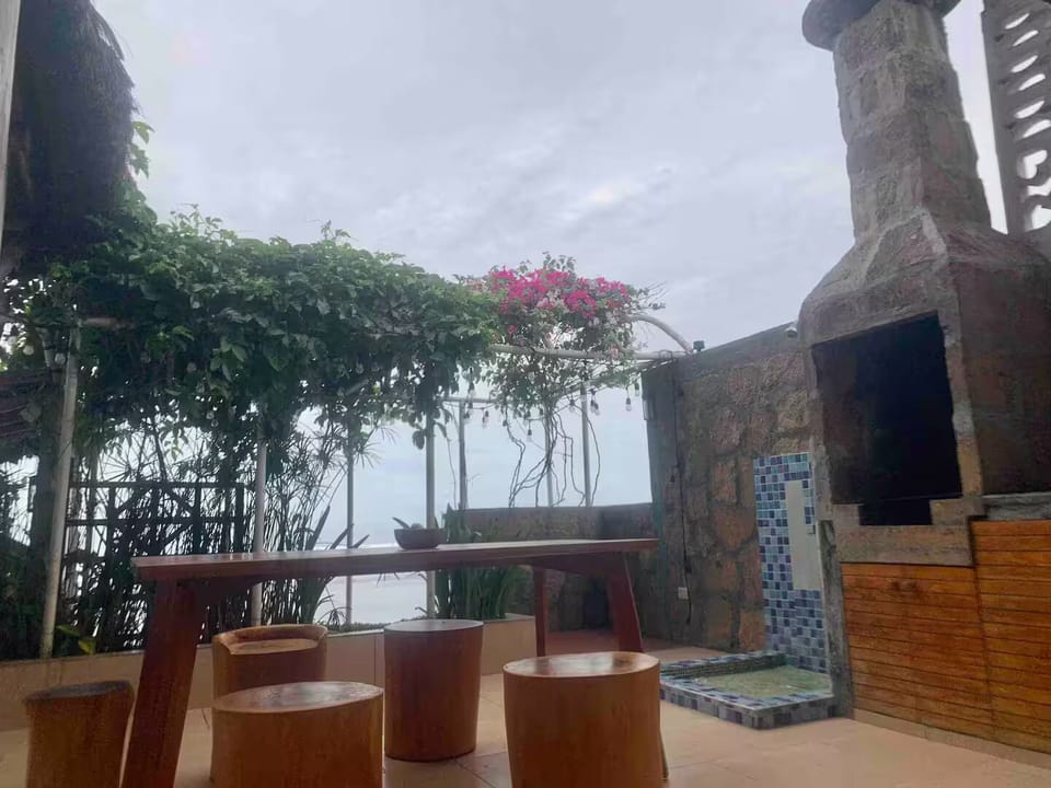 BBQ area is shared with other guests