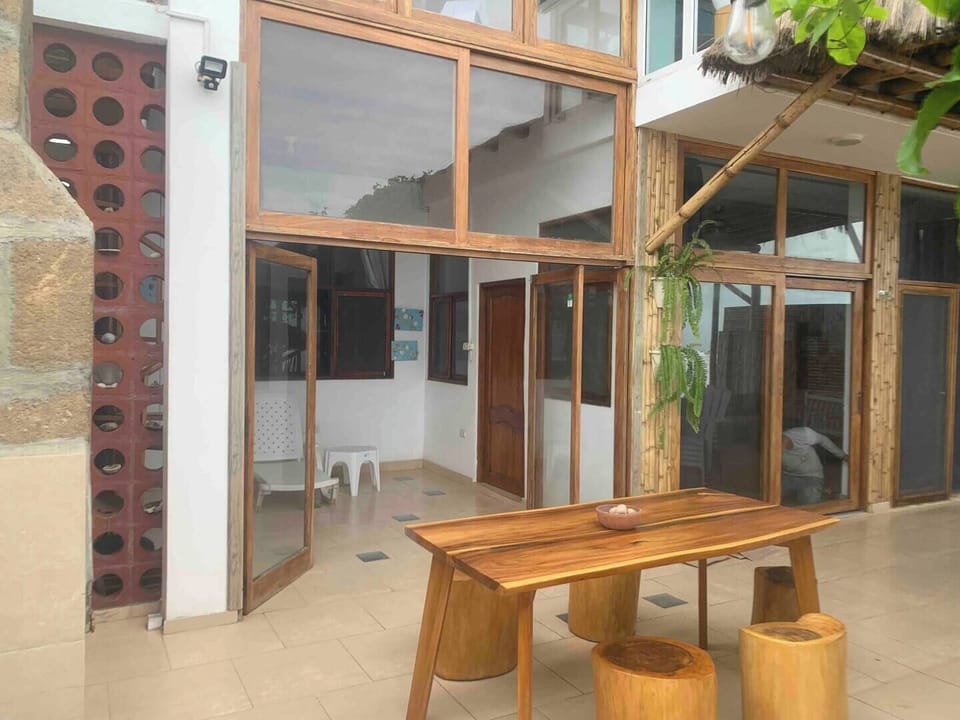 BBQ area is shared with other guests