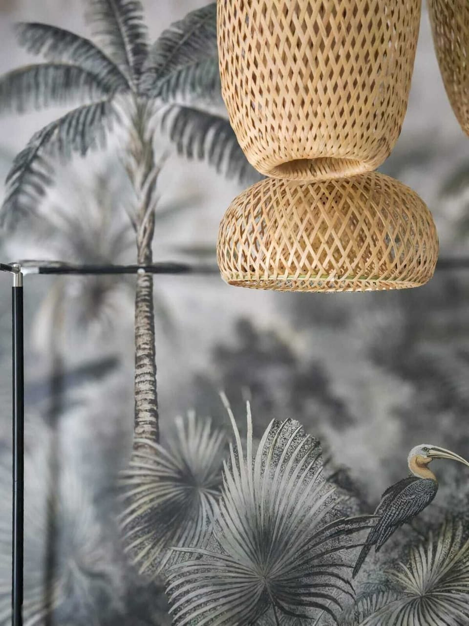 Woven textures and tactile finishes add depth and warmth to the space.