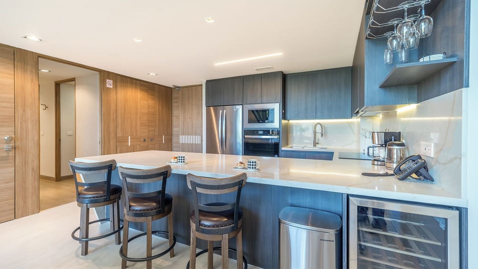 Gourmet Kitchen with Island & Wine Cooler