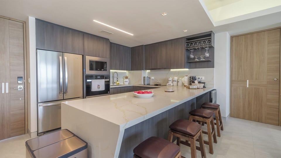 the kitchen