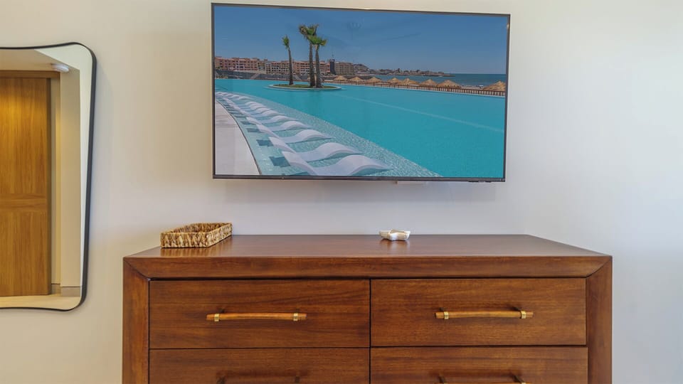 TV above the entertainment center