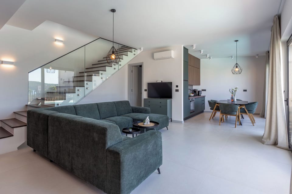 Family Villa, 3 Bedrooms, Balcony (Palm Villa Yana with Pool) | Living area | Flat-screen TV