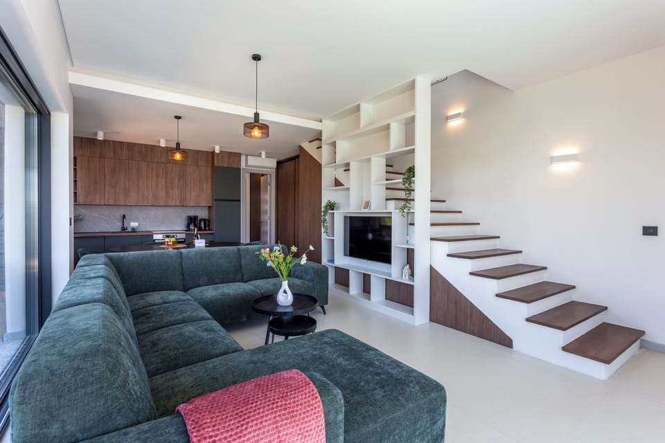 Family Villa, 3 Bedrooms, Balcony (Palm Villa Petra with Pool) | Living area | Flat-screen TV