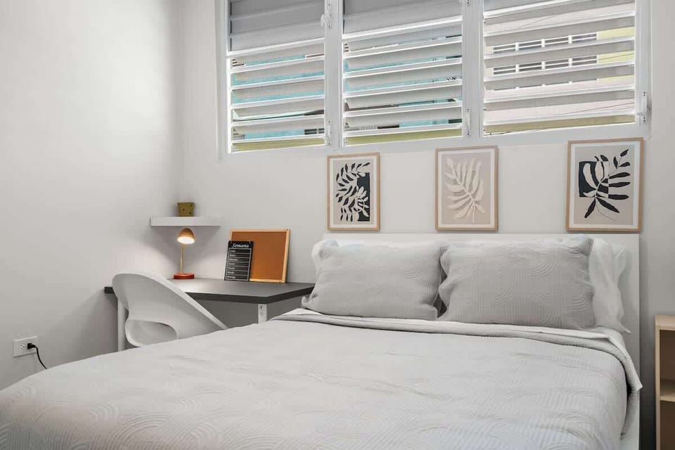 Clean and minimalist design. A quiet spot for reading or unwinding.	