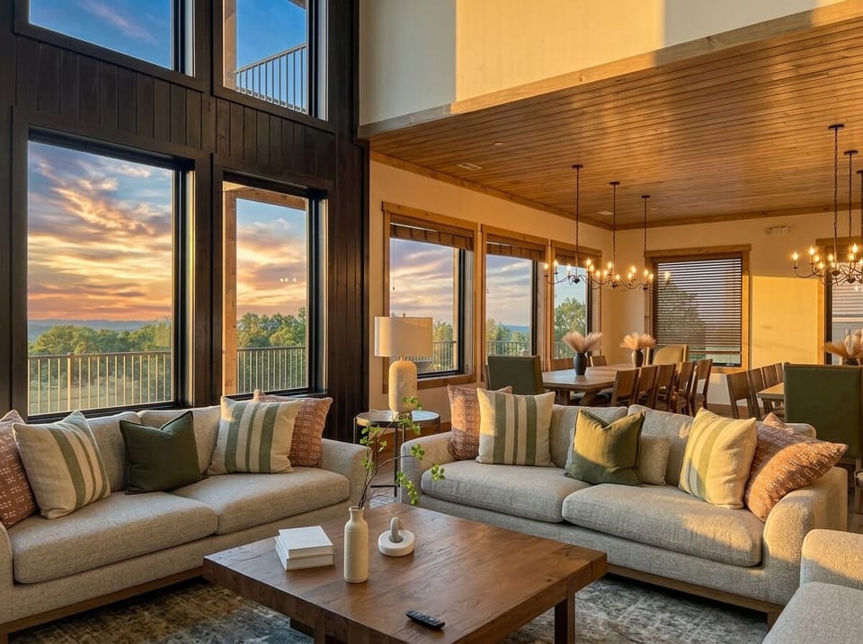 Every seat has the best view in the house. Morning coffee, family stories, and mountain sunsets all unfold right here.