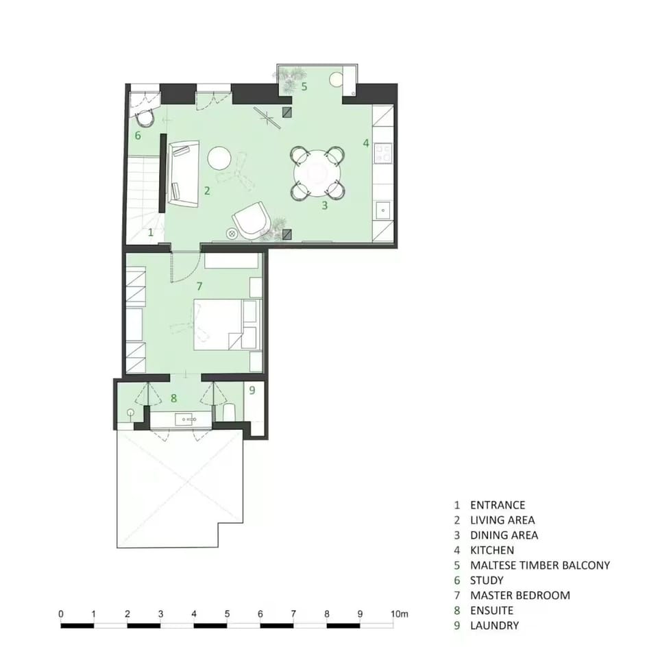 Plan view of the whole apartment - 67 square meters of floor space. 