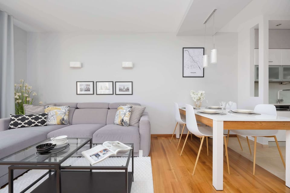 The open-plan living and dining area encourages shared meals and gatherings in a homely atmosphere.