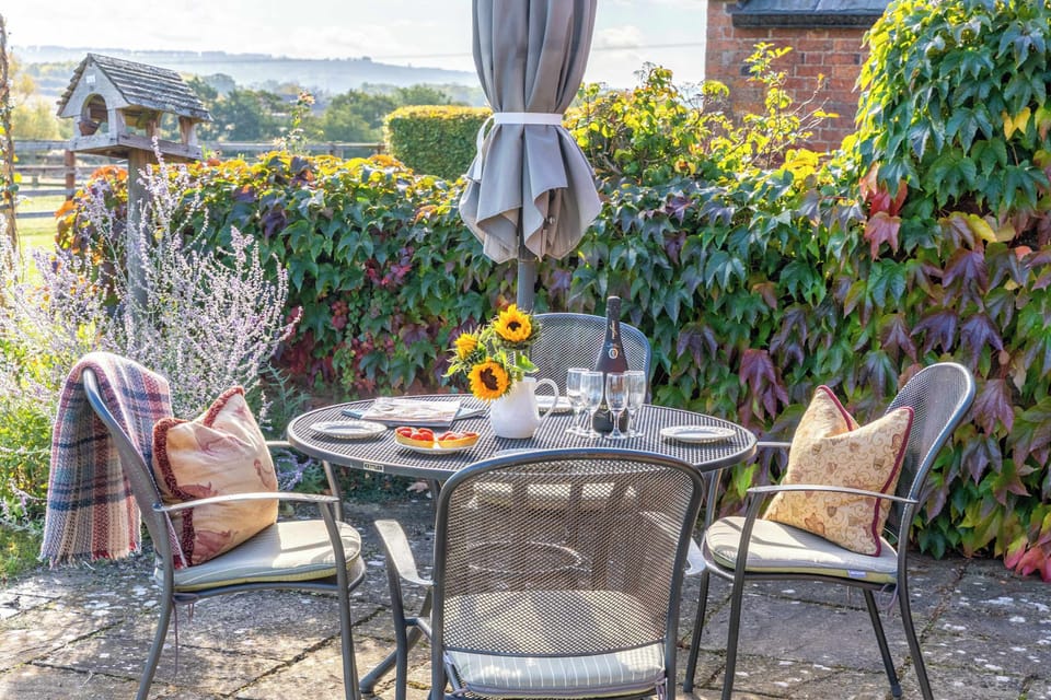 Outside garden with countryside views