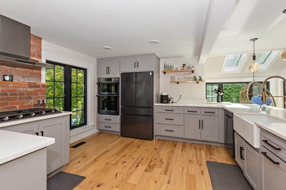 A modern, fully stocked kitchen perfect for extended stays and family cooking.