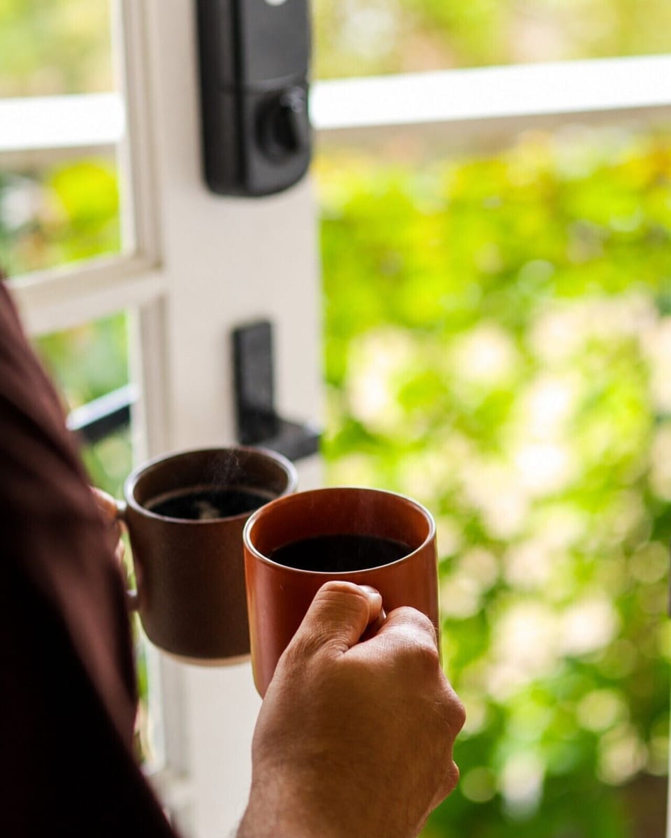 Grab a glass and enjoy the fresh ocean air on the sunny porch area.