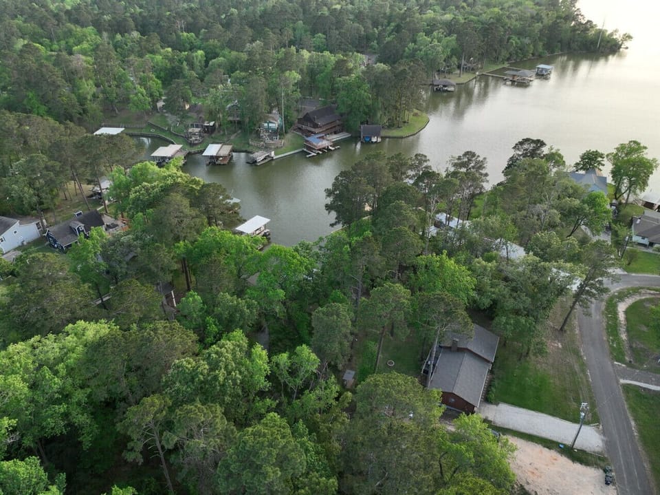 The nearby cove, taken from a drone