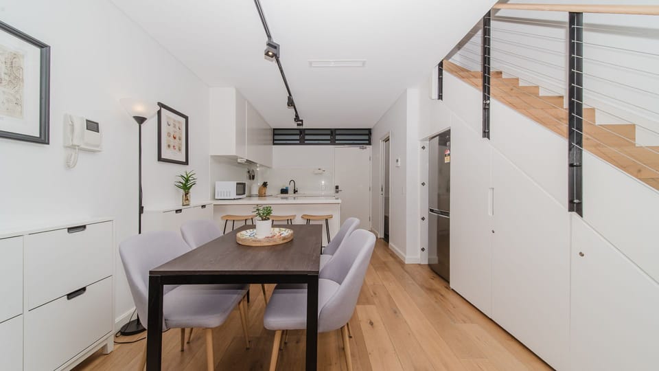 Dining and lounge area with open layout.