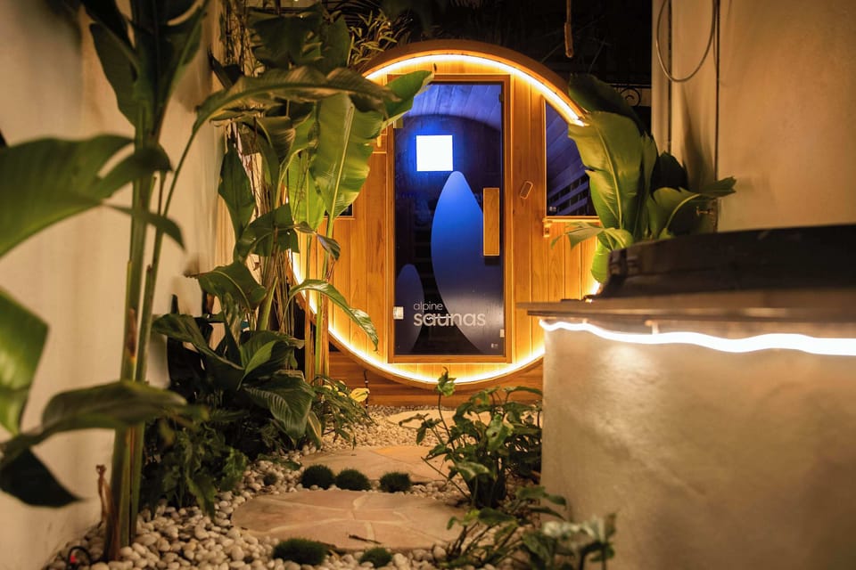 Infrared sauna and ice-bath available for guest use to unwind after a beach day