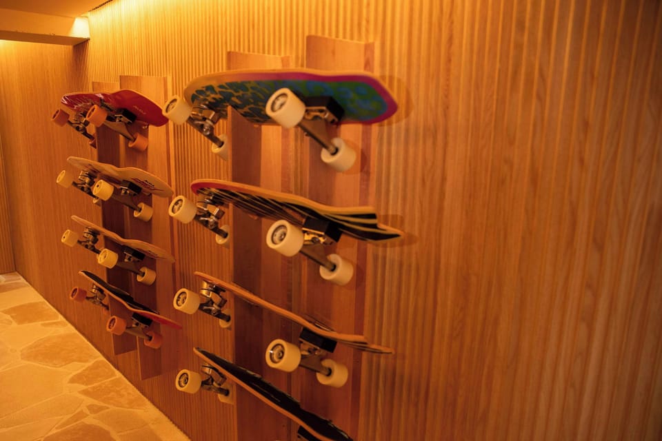 Skateboards available for guests to enjoy the local coastal paths