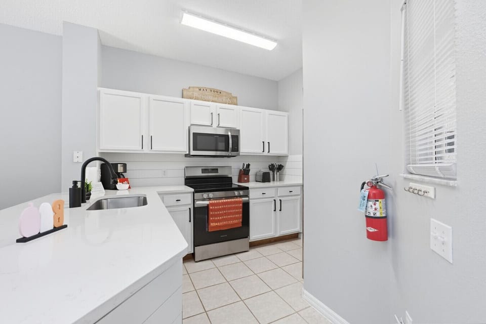Cook like home in the fully stocked kitchen