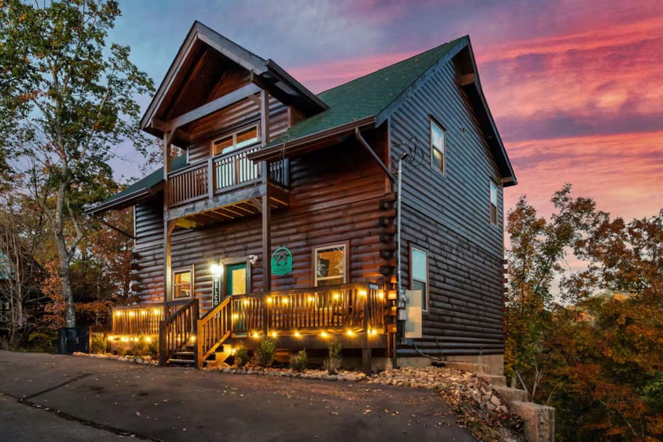 Experience cozy mountain living in an authentic log cabin.
