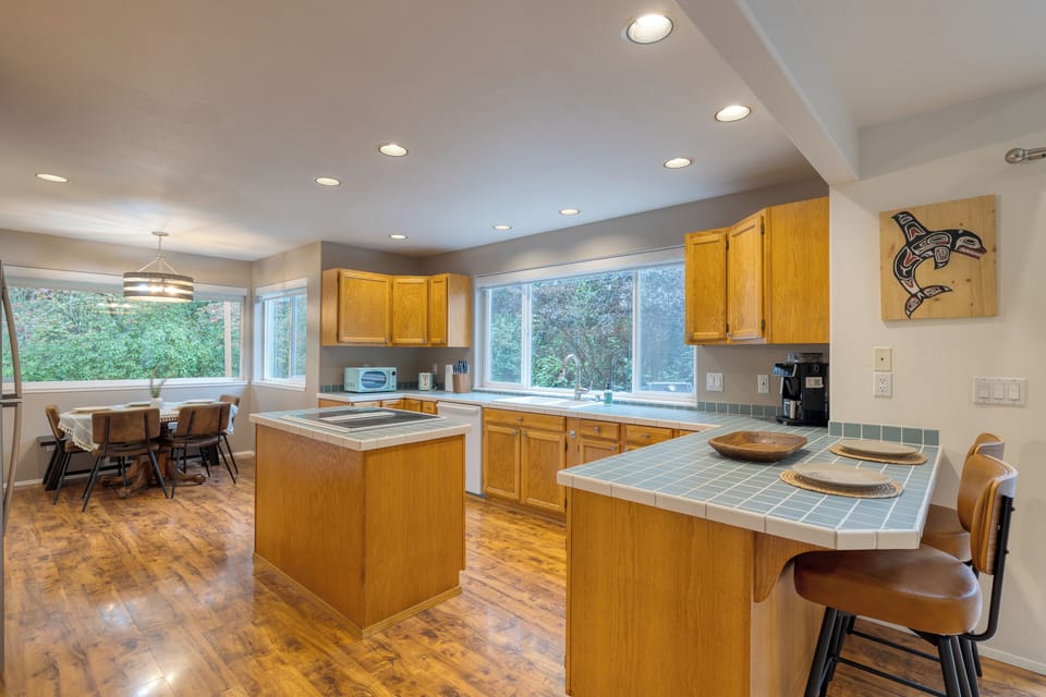 Open kitchen and living space, perfect for gatherings.