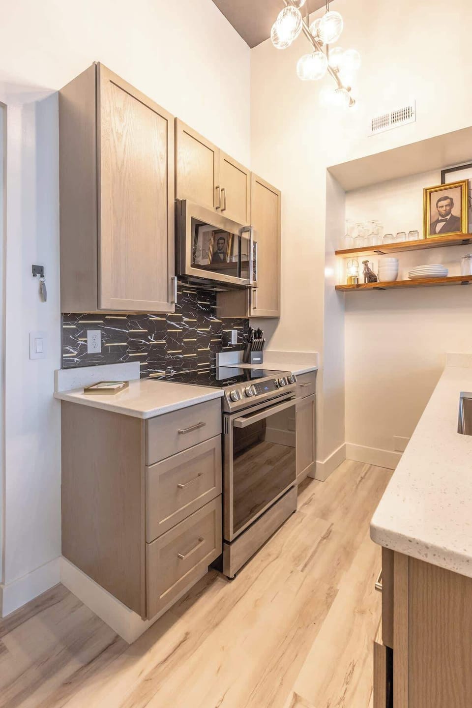 The spacious, fully equipped kitchen is ready for your cooking creativity.