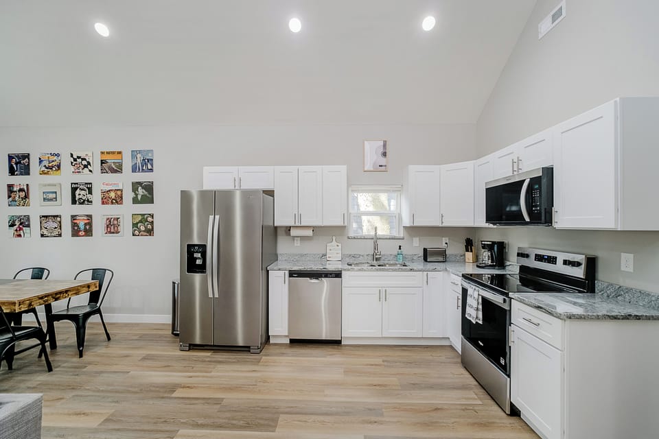 Cook up hits in this fully equipped kitchen for your next culinary remix