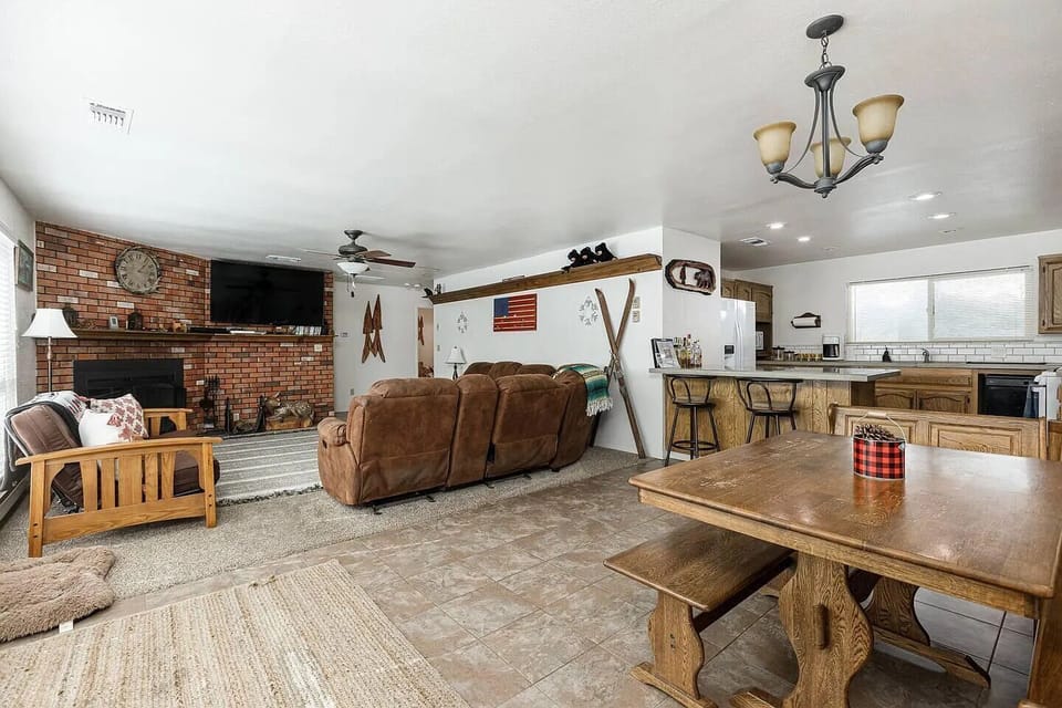Living room and dining area