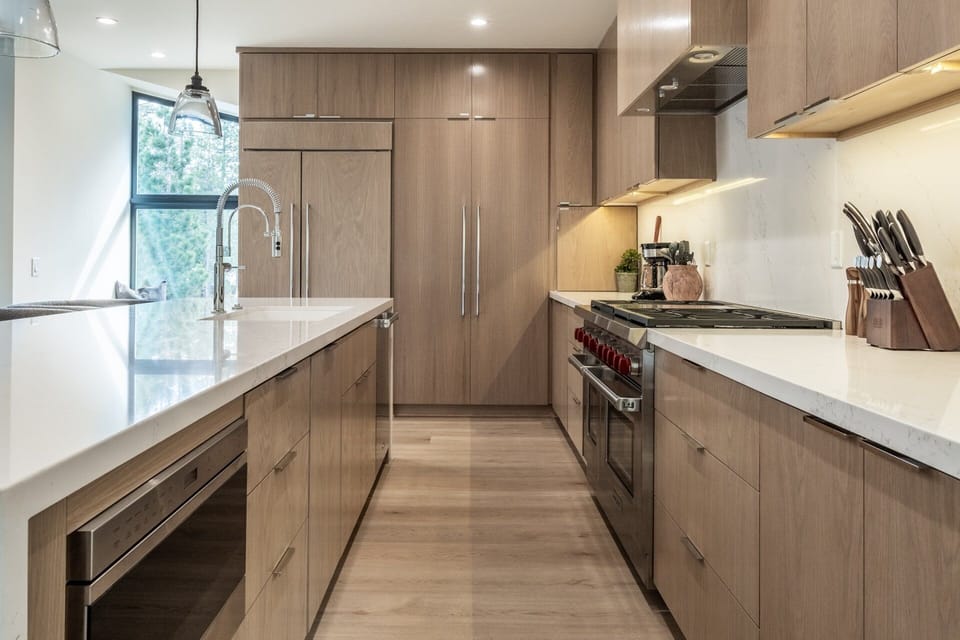 Fully Equipped Chefs Kitchen , Quartz Counters, 4 Stools, Wold 48 gas range/oven, paneled refrigerator