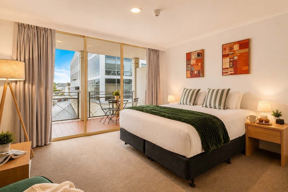 Bright, modern bathroom with quality toiletries, fluffy towels and everything you need for a comfortable stay.