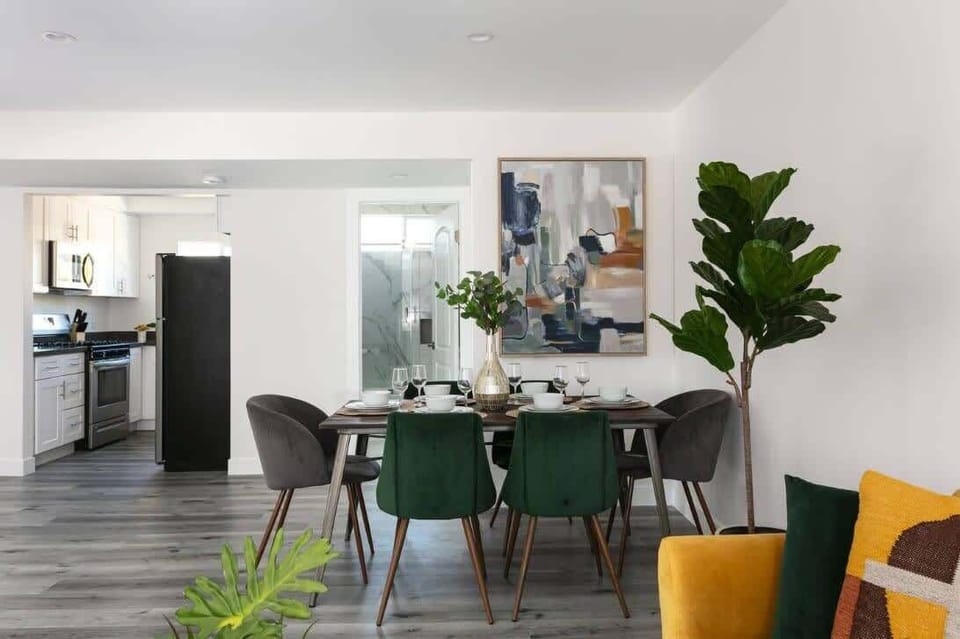 Elegant dining nook with seating for four, ideal for shared meals