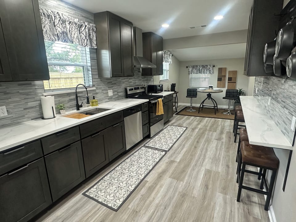 Large, galley kitchen 