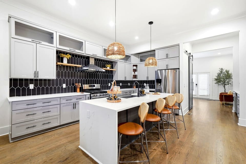 Fridge, stove, oven, dishwasher, and microwave to every essential imaginable.