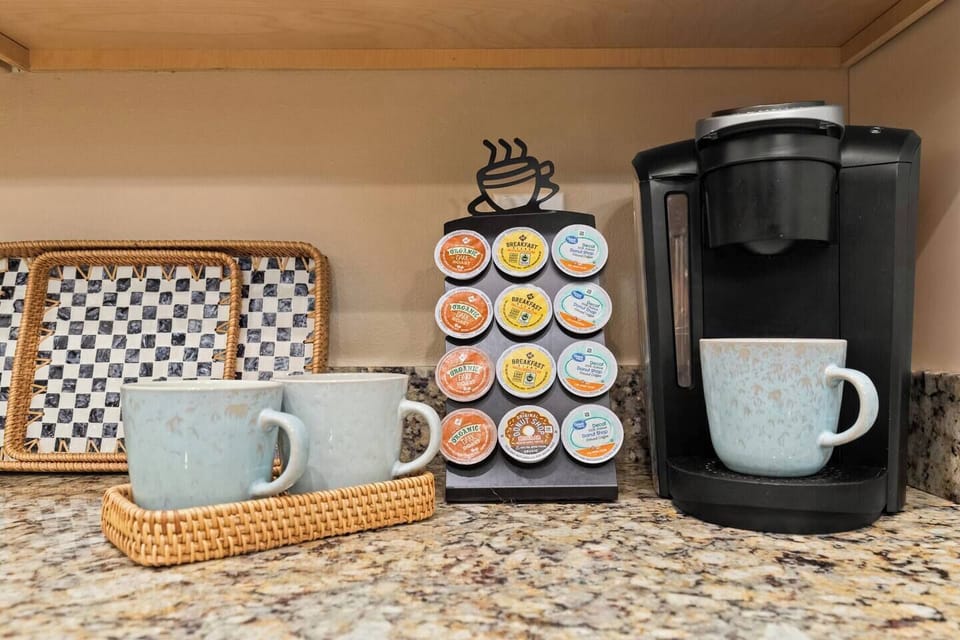 Start your morning slow — brew a fresh cup, breathe in the coastal calm, and sip your way into another perfect beach day.